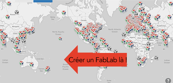 Carte des FabLabs dans le monde https://www.fablabs.io/map