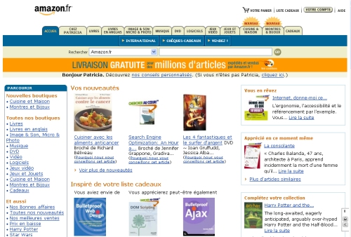 Amazon.fr affiche mon propre livre dans la section Le livre dont vous révez.